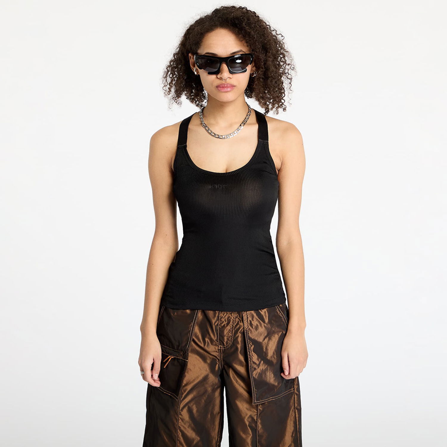 Tielko Off-White Off-White Light Rib Alla Tank Top Čierna | OWAD25SS25JER0011010, 0