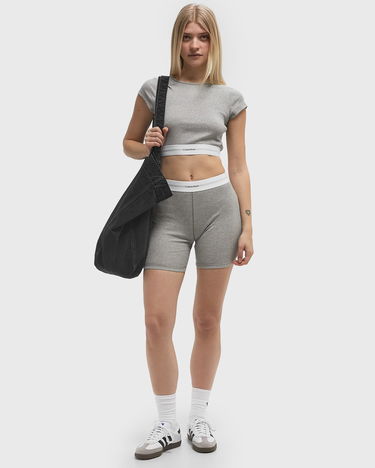Šortky CALVIN KLEIN Calvin Klein Cotton Stretch Rib Bike Shorts Šedá | 000QS7216EP7A, 2