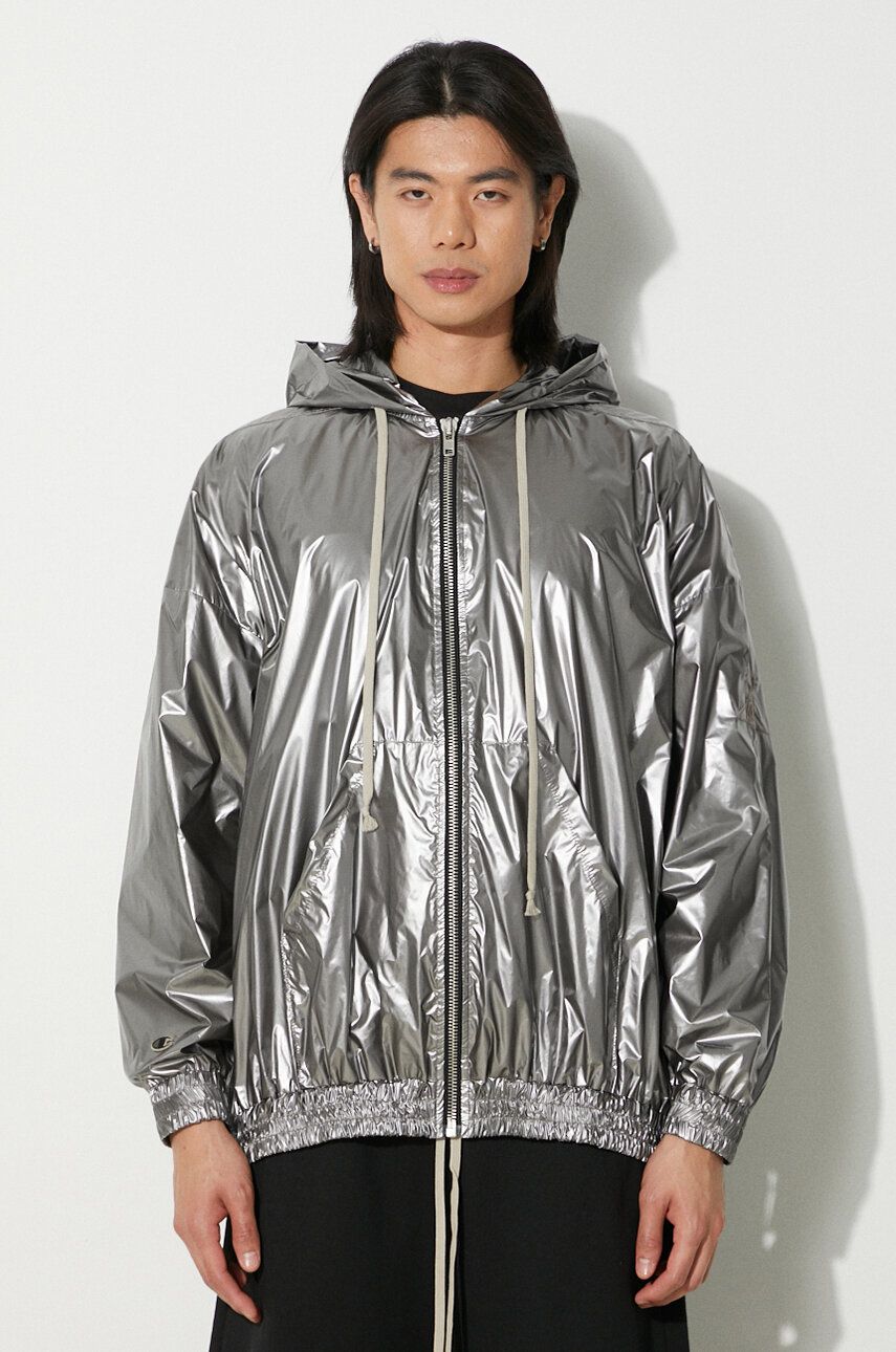 Vetrovka Rick Owens Rick Owens x Champion Jumbo Jason Oversize Hooded Jacket Metalická | CM01D0464, 0