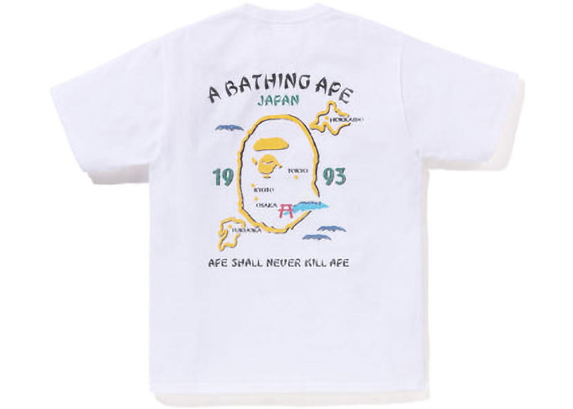 Tričko BAPE BAPE Japan Exclusive Japan Souvenir #2 Tee White Biela | 1I72-110-035