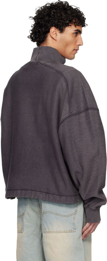 Mikina Acne Studios Acne Studios Logo Mock Neck Fleece Sweatshirt Šedá | CI0198-, 2