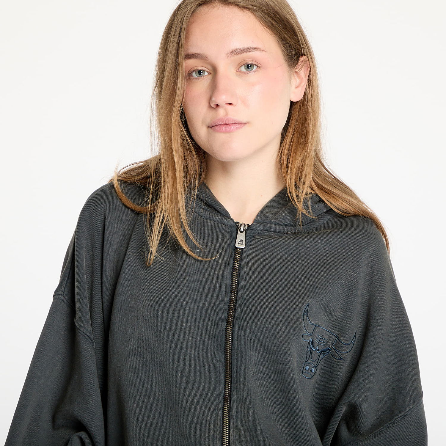Mikina New Era New Era Chicago Bulls Washed Full Zip Hoodie Čierna | 60667858, 1
