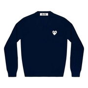 COMME des GARCONS PLAY V-Neck Pullover with White Heart Emblem