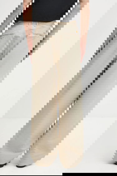 Nohavice Carhartt WIP Evan Pleated Cropped Trousers Béžová | I035563-G1.GD, 4