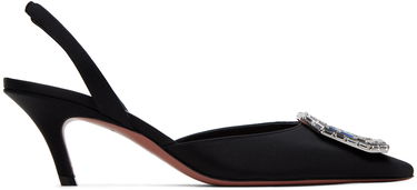 Tenisky a topánky Amina Muaddi Amina Muaddi Camelia 60 Slingback Heels Čierna | CAMELIA SLING SLANTED SATIN, 0