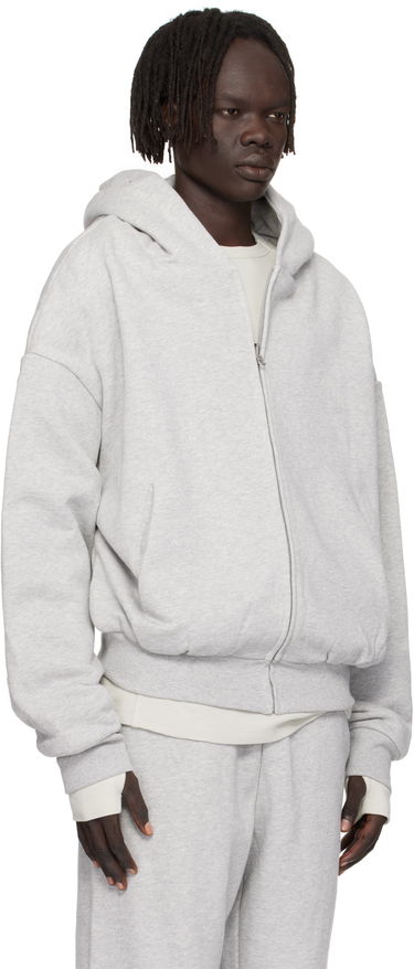 Mikina Entire Studios Entire Studios Thermal Zip-Up Hoodie Šedá | ES2488SI, 1