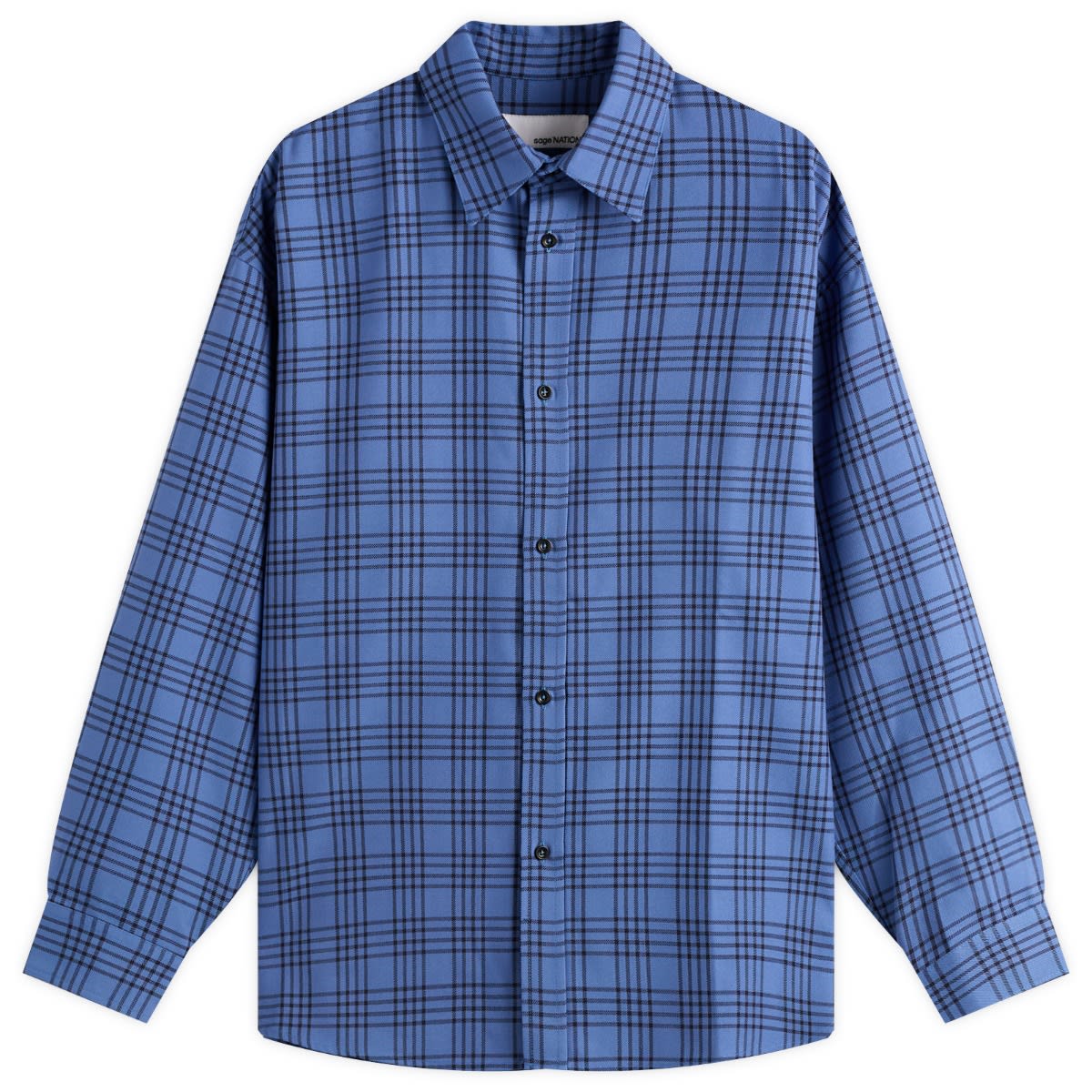 Košeľa sage NATION Chisholm Check Shirt Modrá | S075-RBC, 1