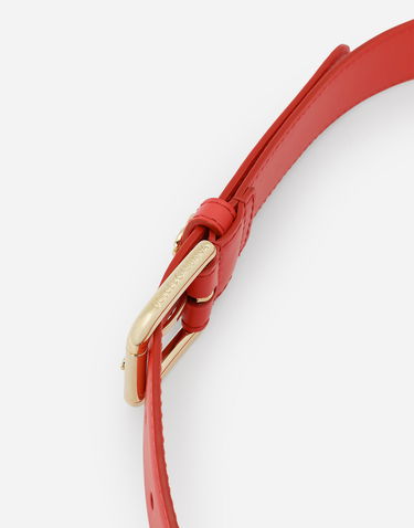 Opasok Dolce & Gabbana Leather Belt With Logo Buckle Červená | BE1636AW57687550, 2