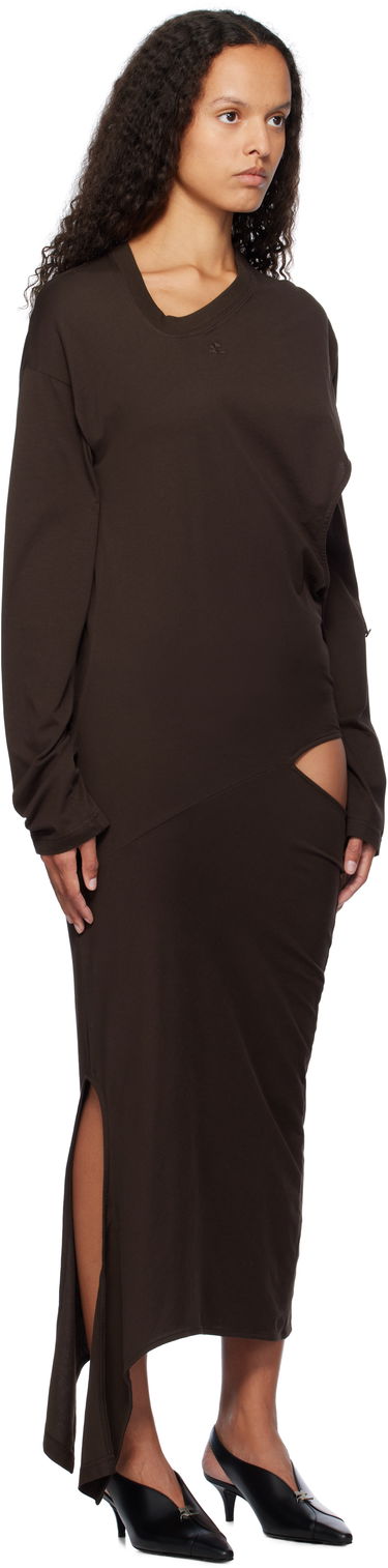 Šaty Courrèges Off Shoulder Midi Dress Hnedá | 424JRO486JS0175, 3