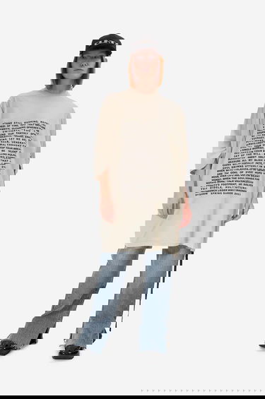 Tričko Rick Owens Knit Jumbo Short Sleeve T-Shirt with Wesendonck Lieder Wagner Print from DRKSHDW Spring Summer 2023 Collection Béžová | DU01C6274.RNEP3.PEARL, 5