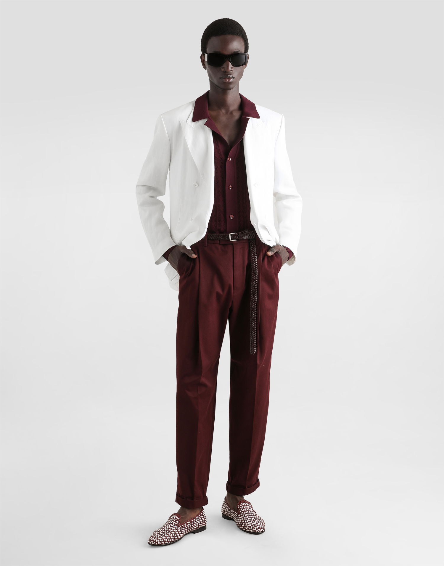 Bunda Dolce & Gabbana Dolce & Gabbana Double-breasted Linen Jacket Biela | G2QS7TFU4MCW0800, 1