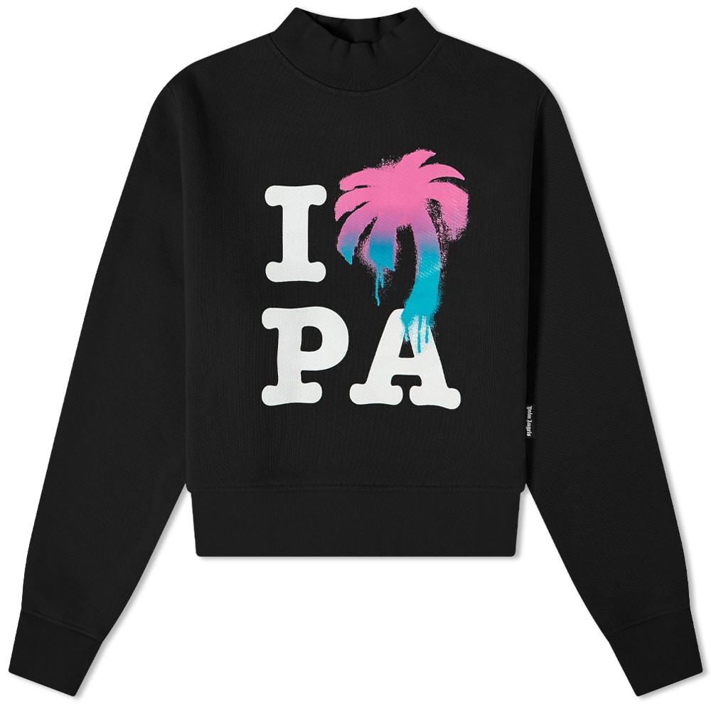Mikina Palm Angels I Love PA Fitted Crew Neck Sweat Čierna | PWBA016S23FLE0011084, 0