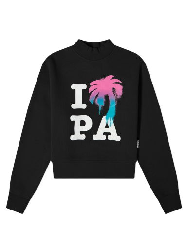 Mikina Palm Angels I Love PA Fitted Crew Neck Sweat Čierna | PWBA016S23FLE0011084