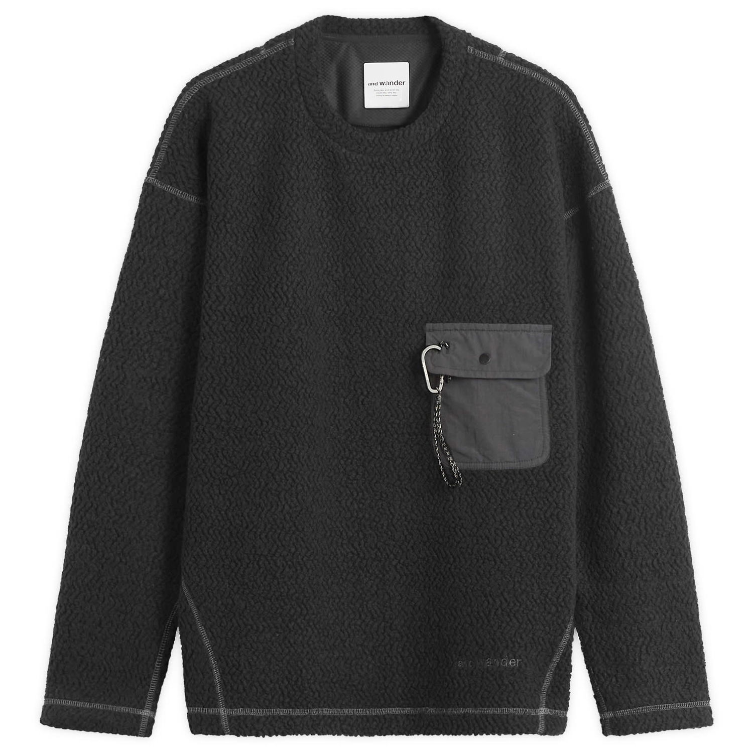 Sveter and wander REWOOL Jacquard Crew Knit Sweater Čierna | 5745284062-010, 1
