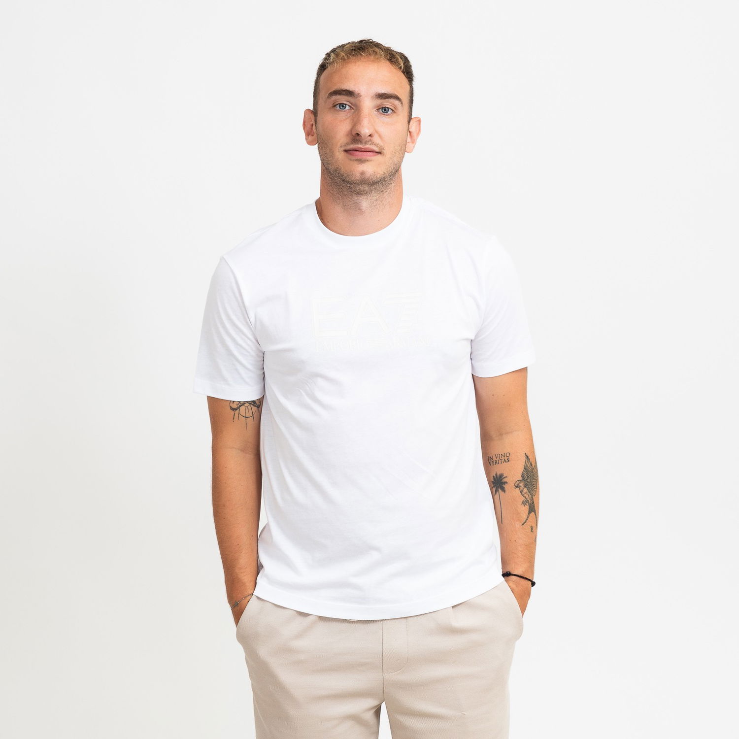 Tričko Emporio Armani EA7 T-Shirt With Logo Print Biela | 6DPT81-PJVPZ-1100, 0
