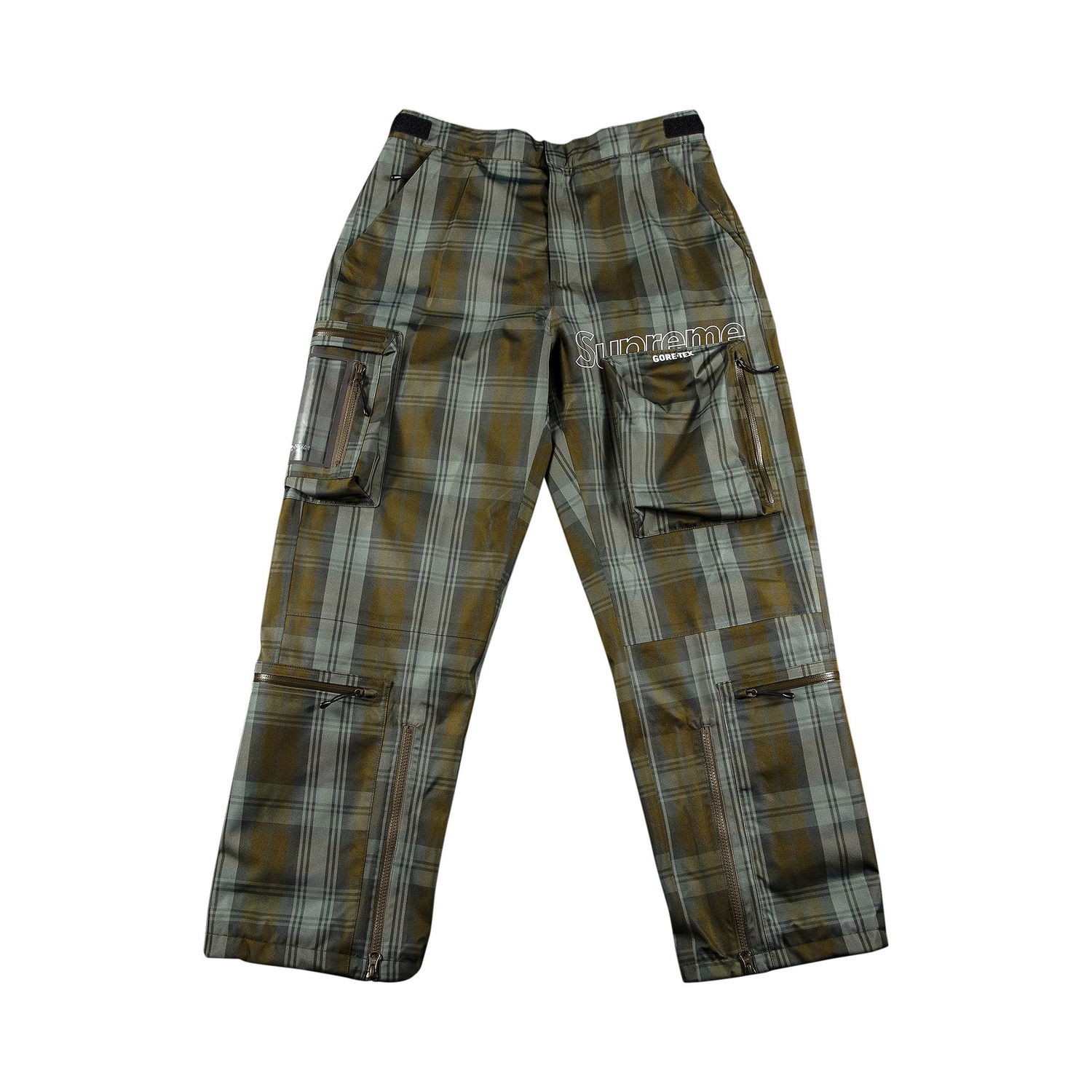 Nohavice Supreme GORE-TEX Tech Pant Zelené | FW21P14 OLIVE PLAID, 1