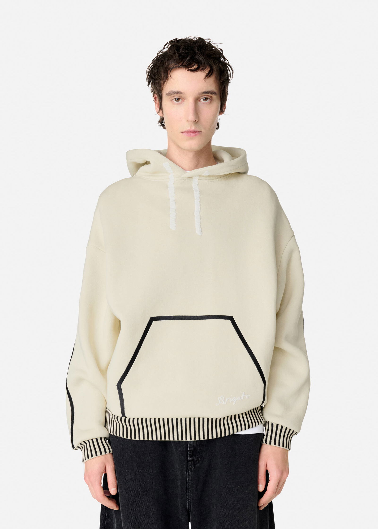 Relaxed-Fit Hoodie with Striped Trim