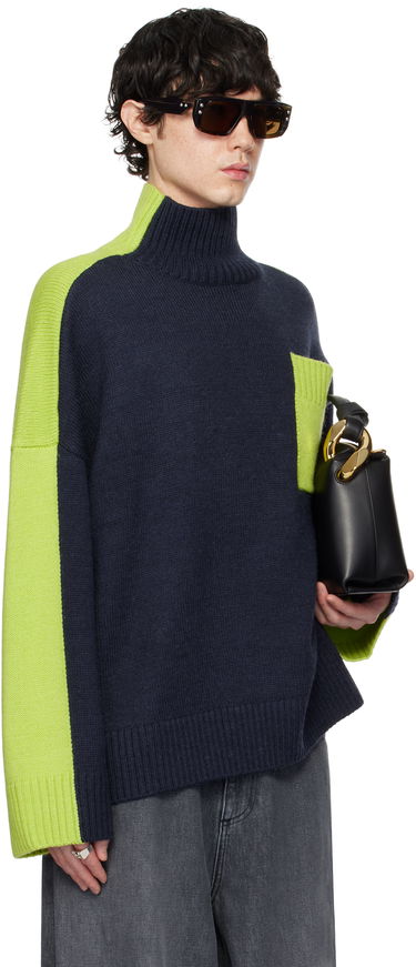 Sveter JW Anderson JW Anderson Dual Tone Turtleneck with Patch Pocket Šedá | KW1308-YN0367, 4
