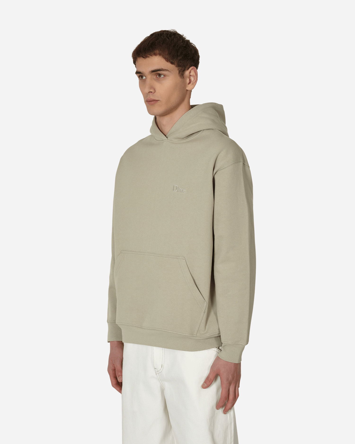 Mikina Dime Classic Small Logo Hooded Sweatshirt Green Béžová | DIMEHO17 LIG, 1