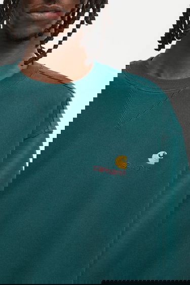 Mikina Carhartt WIP American Script Embroidered Crewneck Sweatshirt Zelené | I025475.05AXX, 3