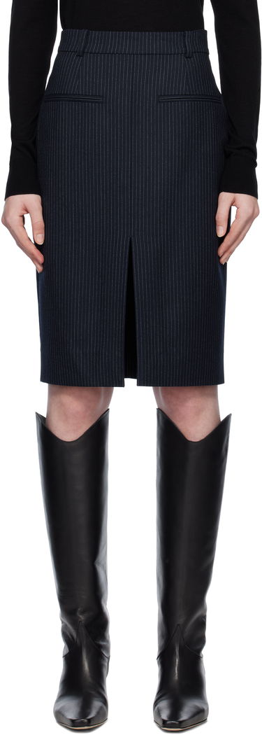 Sukňa Anine Bing Pinstripe Midi Skirt Modrá | A-04-10547-NYA29, 0