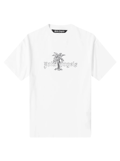 Tričko Palm Angels Sunset Palms Classic Tee Biela | PMAA001S22JER0070110