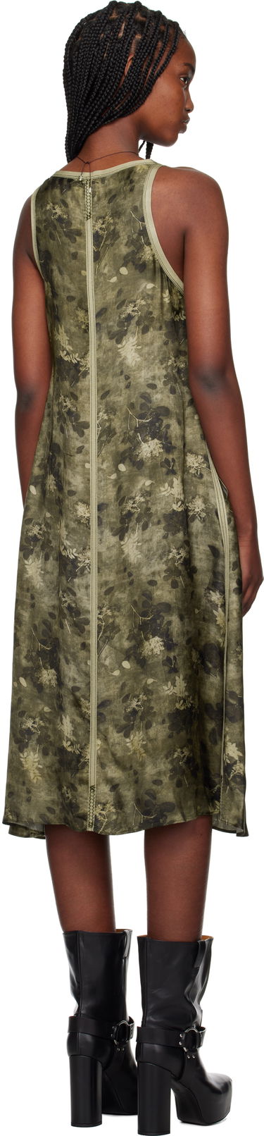 Šaty R13 R13 Taped Tank Midi Dress Zelené | R13WR379-R463B, 2