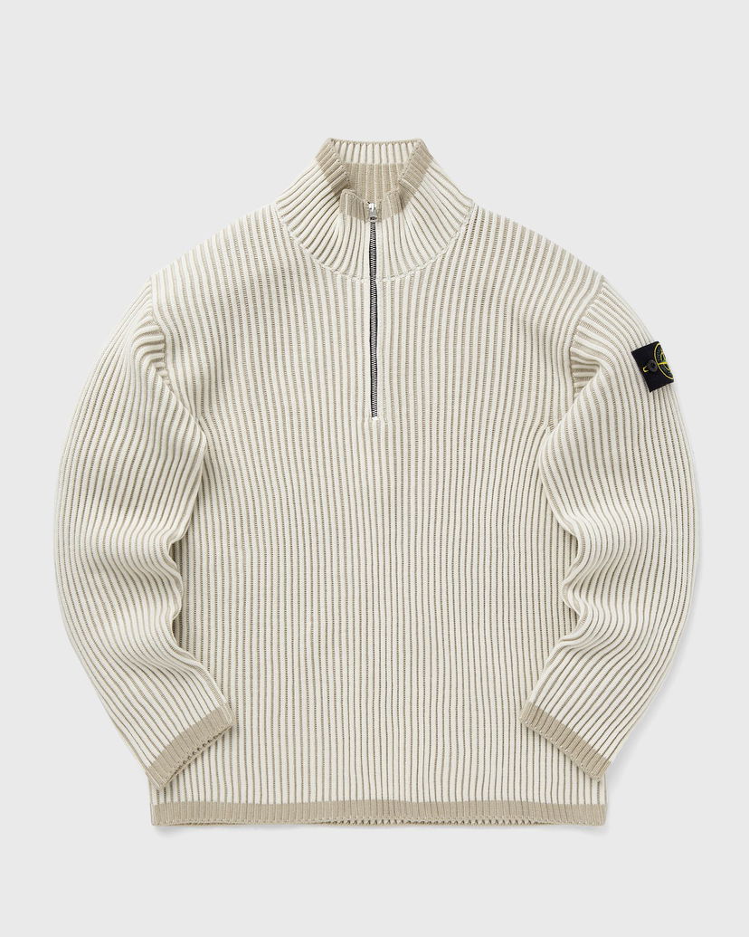 Mikina Stone Island VANISÉ FULL RIB RWS WOOL HALF ZIP SWEATER Biela | 8115516C1.V0099