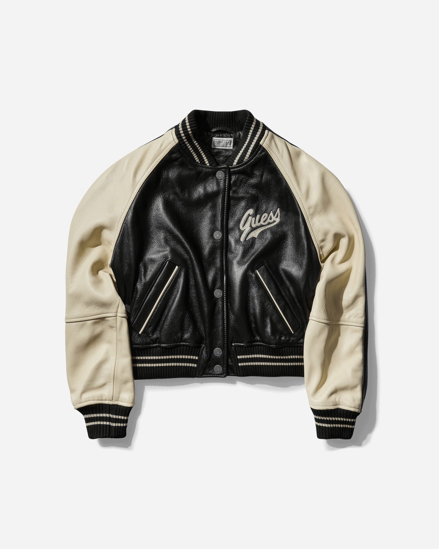 Bomber bunda GUESS Varsity Leather Jacket Čierna | W4BN20L0UT0 JTMU, 1