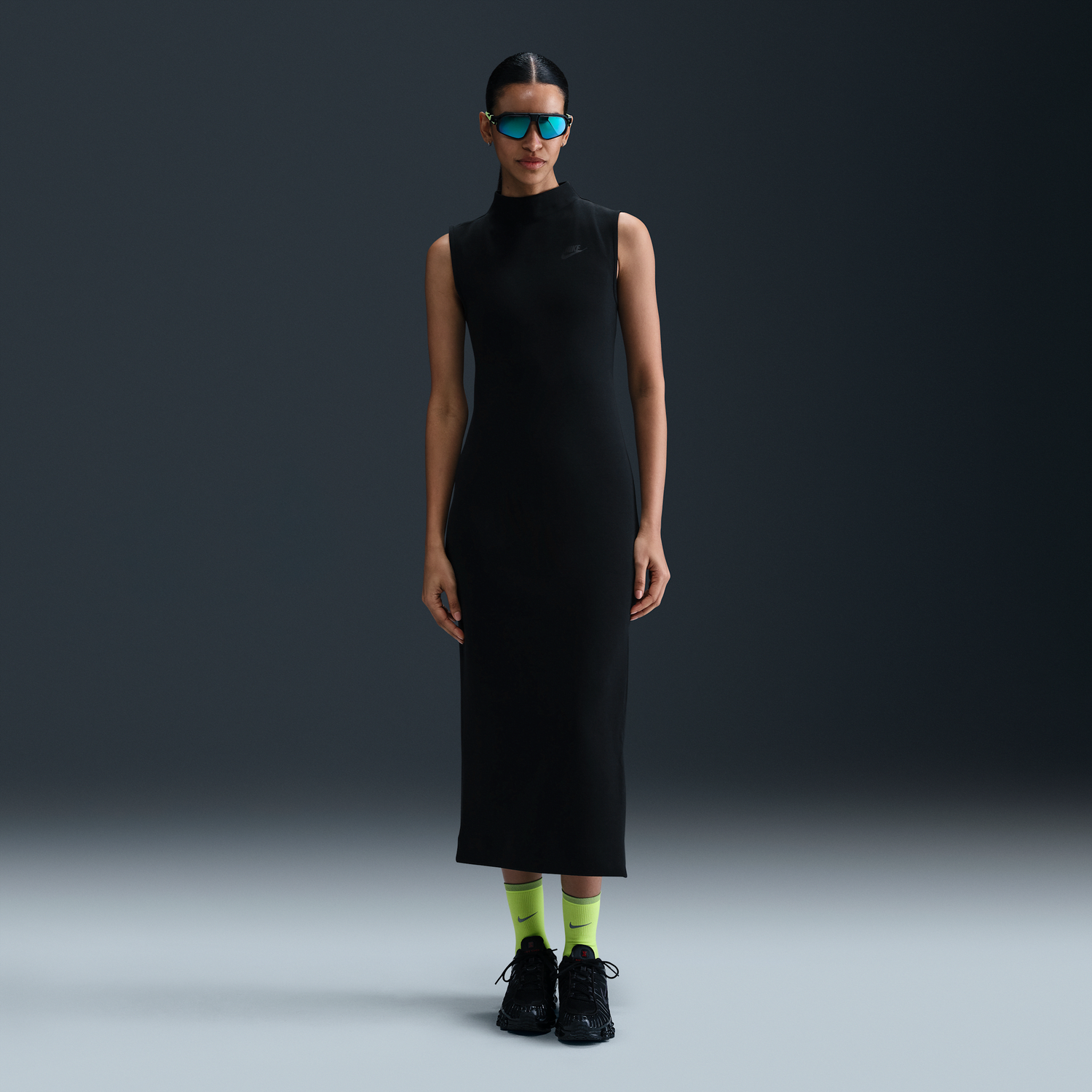 Šaty Nike Sportswear Tech Fleece Sleeveless Fitted Maxi Dress Čierna | HJ1385-010, 0