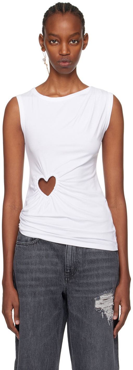 Tielko Ambush Heart Shape Tank Top Biela | BWAG003S24JER0010100