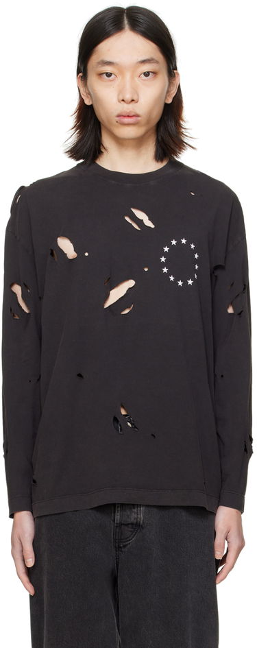 Tričko Études Études Spirit Europa Destroyed Long Sleeve T-Shirt Čierna | E24MM180A00895, 0