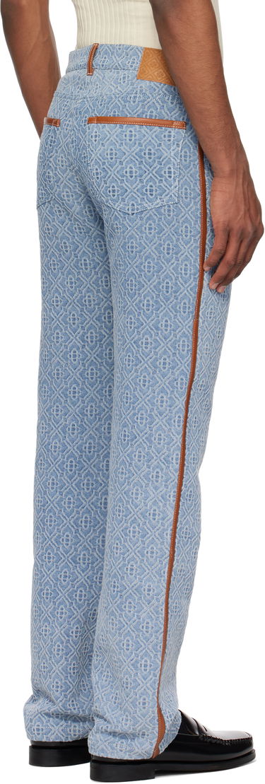 Džínsy Casablanca Casablanca Diamond Monogram Leather Trim Jeans Modrá | MPS25-TR-260-01, 2