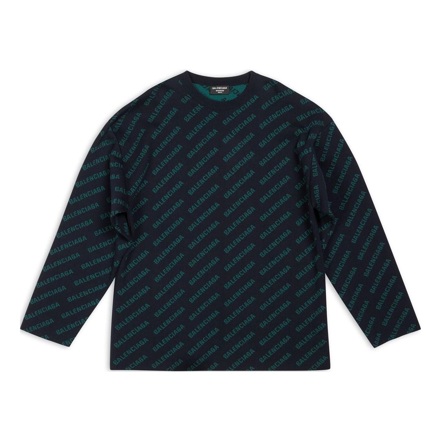 Sveter Balenciaga Mini Allover Logo Sweater Modrá | 736247T32334301, 0