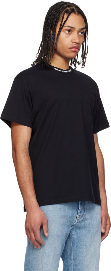 Tričko Versace Versace Jeans Couture Logo Collar Pocket T-Shirt Biela | E78GAHE03_ECJ00E, 4