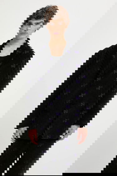 Bunda Needles Needles Papillon Embroidered Corduroy Blazer Čierna | RW108, 0