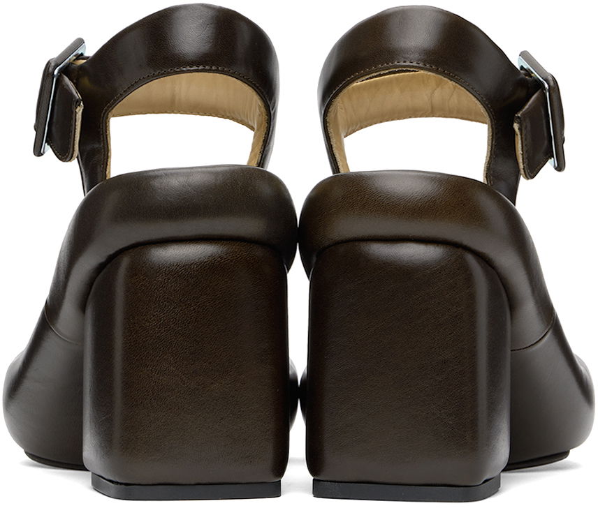 Oblečenie LEMAIRE LEMAIRE Padded Wedge Heeled Sandals Hnedá | FO0095 LL0078, 1