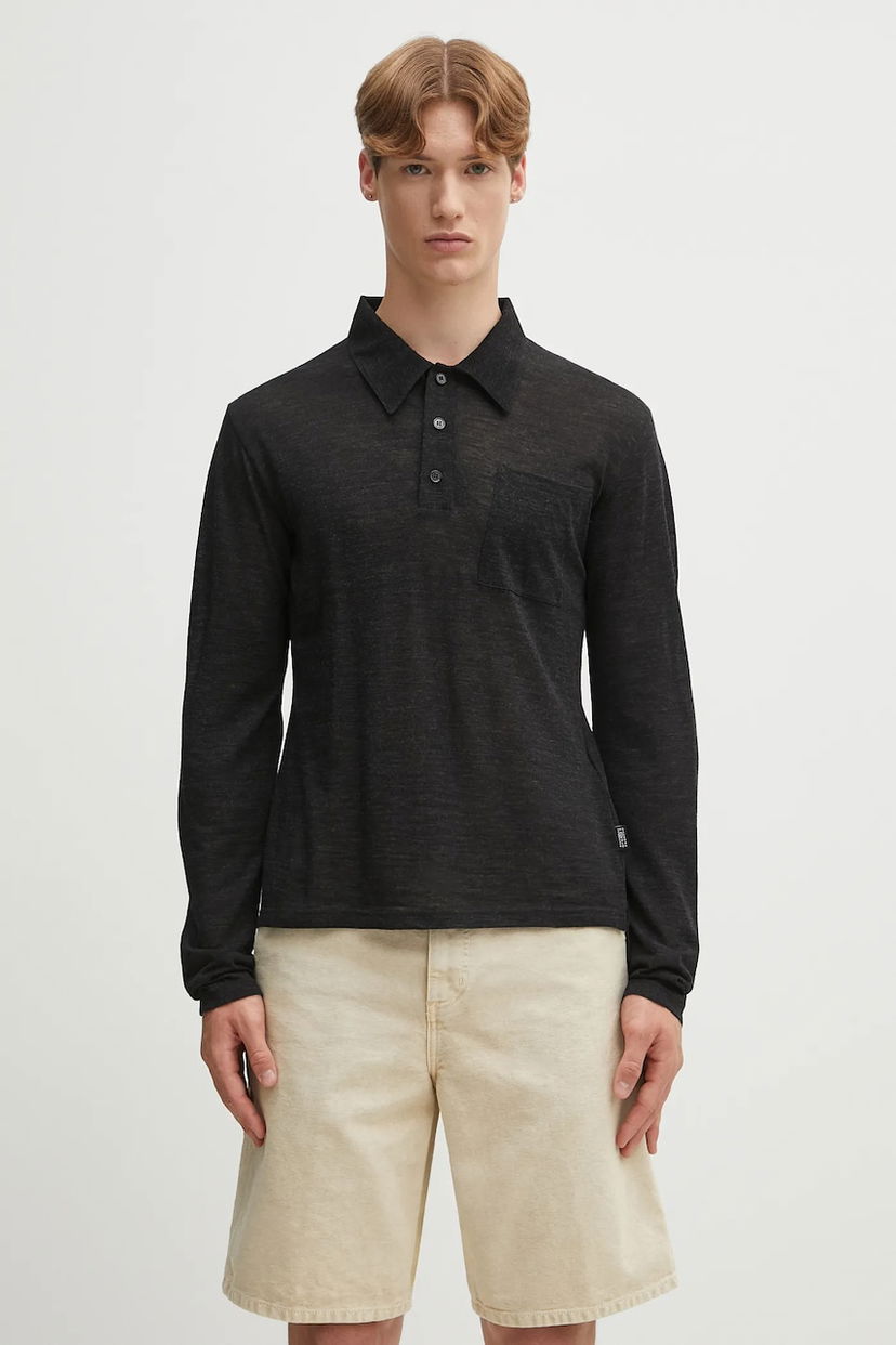 Polo tričko Maison Margiela MM6 Maison Margiela Long Sleeve Polo Shirt Čierna | SH2GL0004.M20123.899