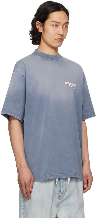 Tričko Balenciaga Balenciaga Political Campaign Medium Fit T-Shirt Modrá | 764235TIV52, 1