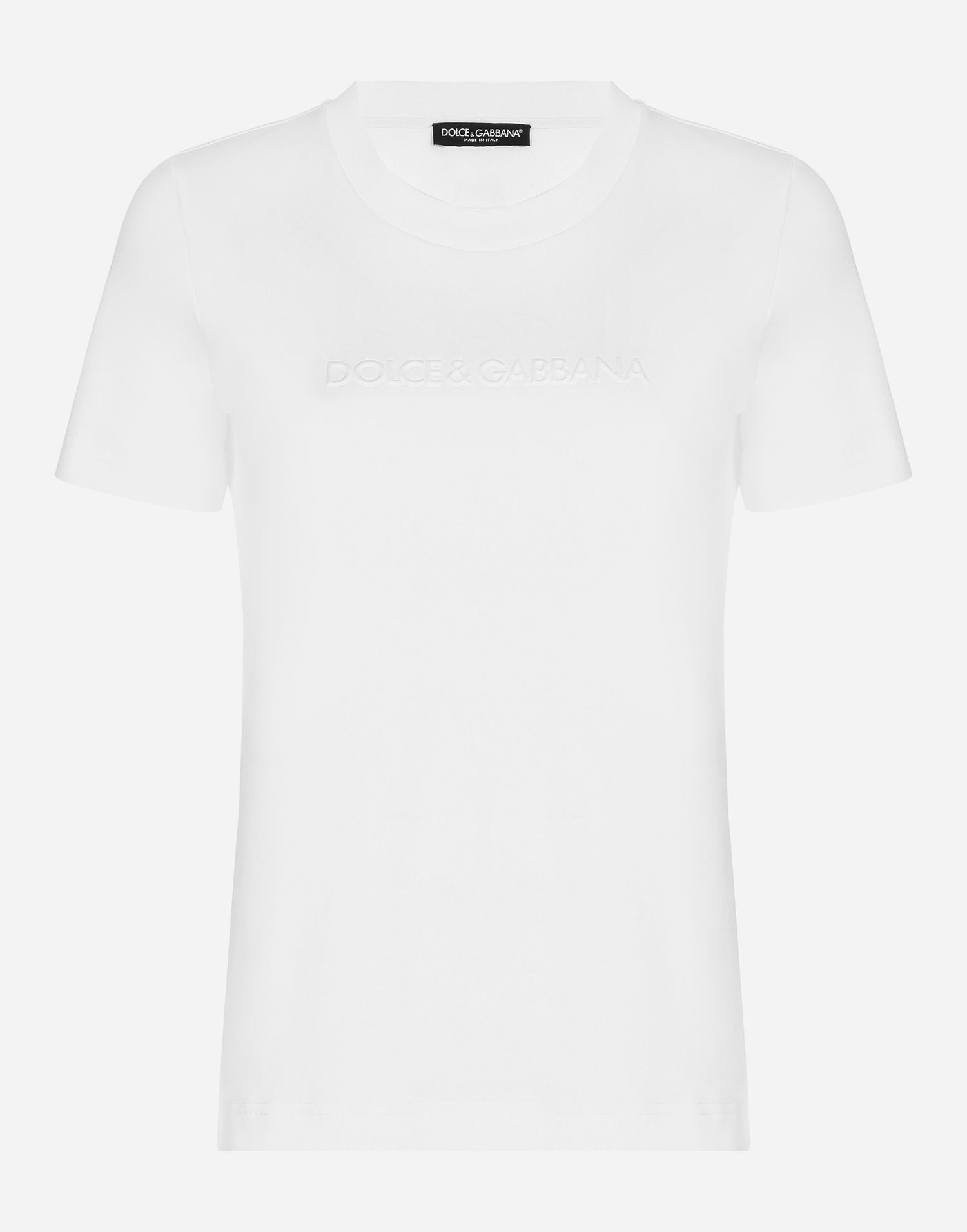 Tričko Dolce & Gabbana Jersey T-shirt With Flocked Detail Biela | F8T00TGDCBQW0800, 0