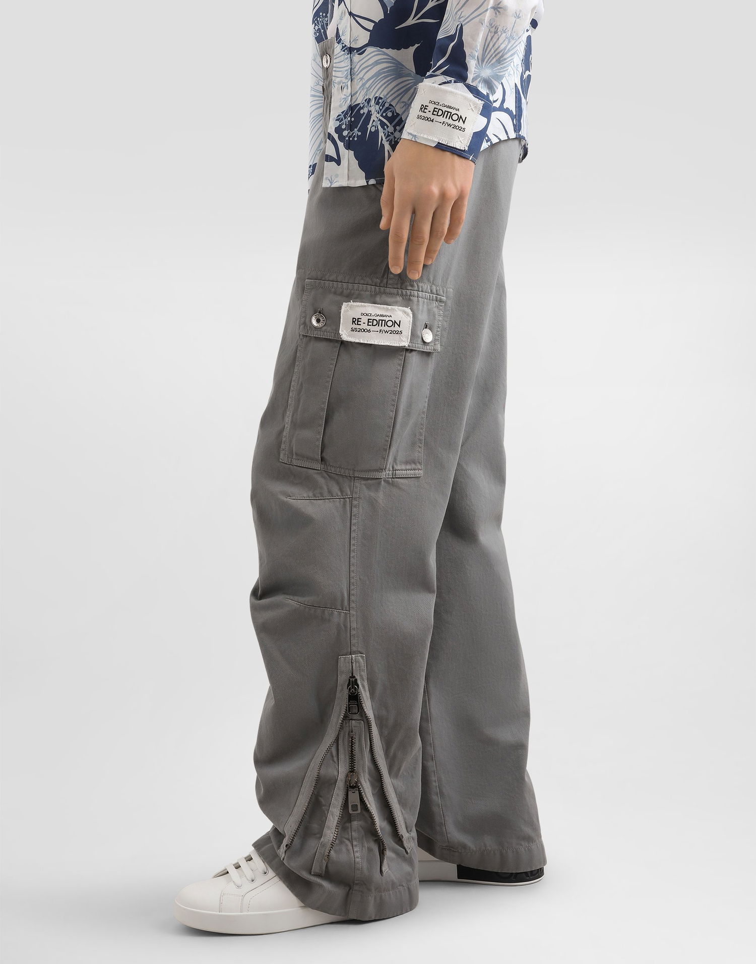 Cargo nohavice Dolce & Gabbana Dolce & Gabbana Cotton Cargo Cropped Trousers Šedá | GVL7HTG8NT5N0040, 1