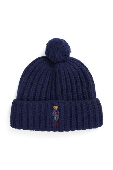 Kulicha Polo by Ralph Lauren Embroidered Logo Wool Beanie Navy | 455931876, 0