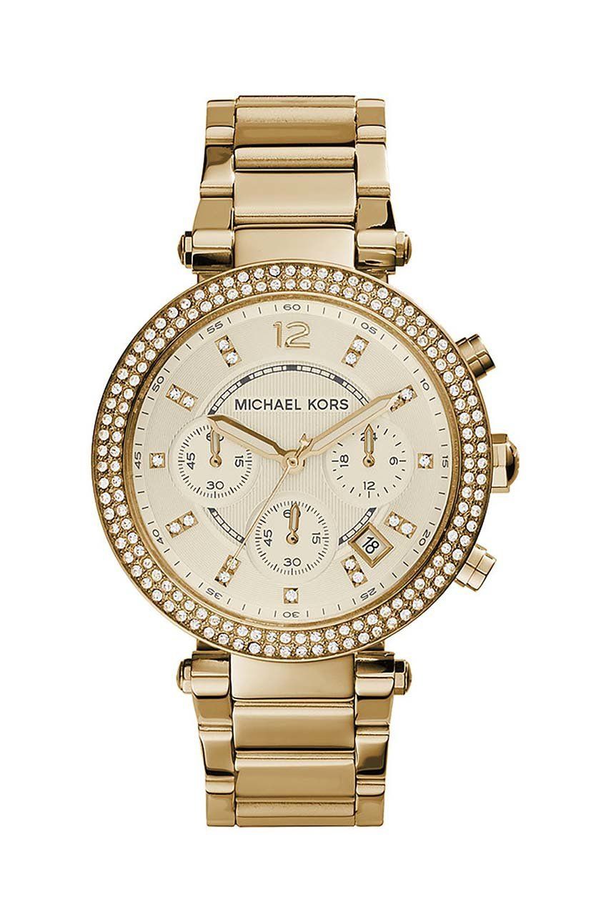 Hodinky Michael Kors Gold-Tone Chronograph Watch Metalická | MK5354, 0