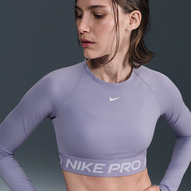 Crop Top Nike Pro Dri-FIT Long Sleeve Crop Top Fialová | FV5484-533, 1