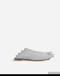 Glittery Fabric Ballet Flats With Bow And Dg Logo