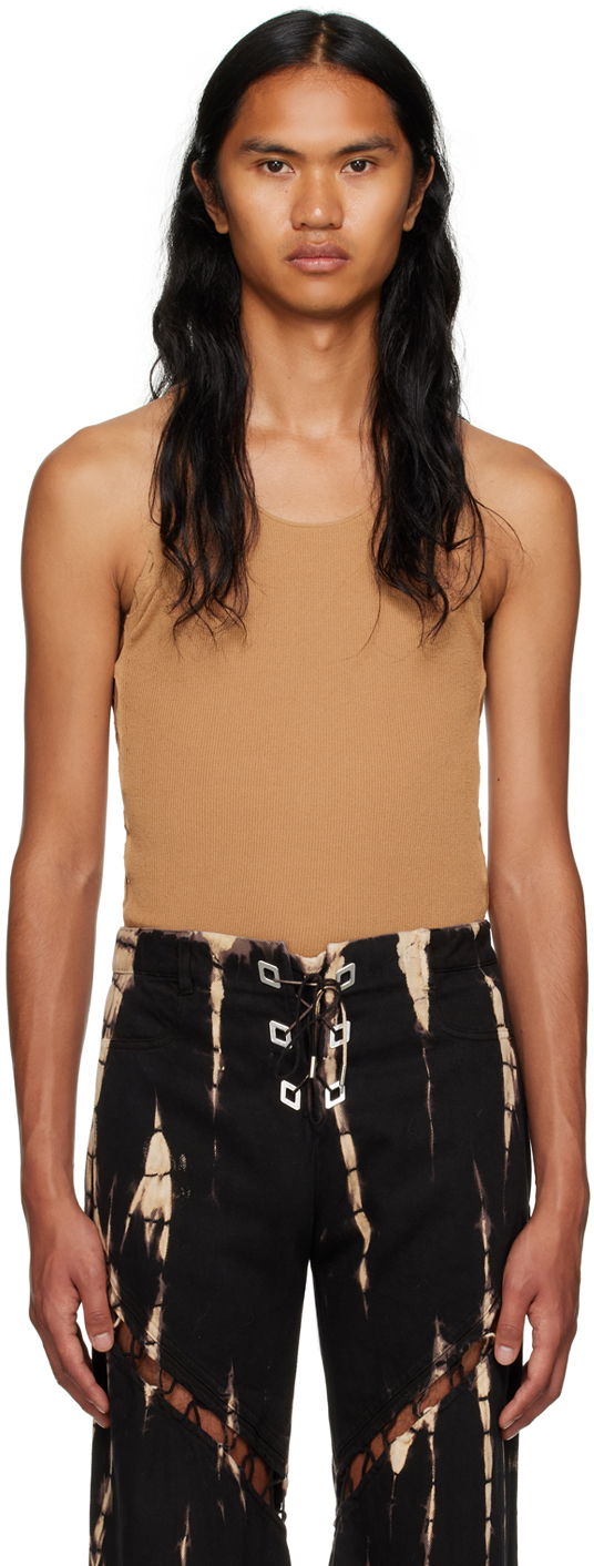 Tielko Dion Lee Ribbed Tank Top Hnedá | C7224F23, 0