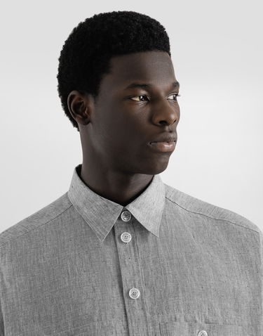 Košeľa Dolce & Gabbana Dolce & Gabbana Washed Linen Canvas Shirt Šedá | G5NI3TFU4MFS8290, 3