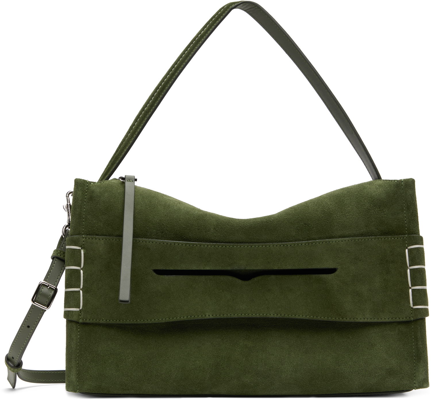 Taška cez rameno JW Anderson JW Anderson Medium Loafer Suede Shoulder Bag Zelené | HB0732-LA0364, 0