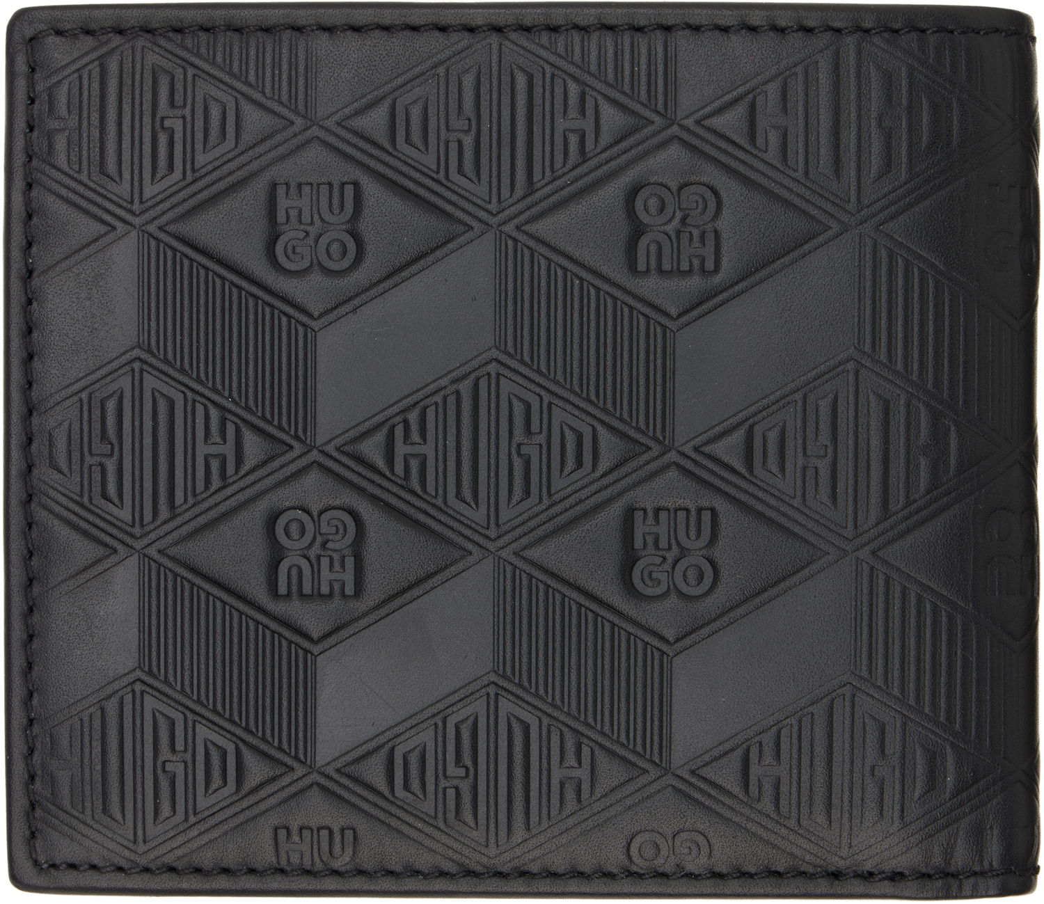 Peňaženka BOSS Hugo Embossed Leather Wallet Čierna | 50542006, 1