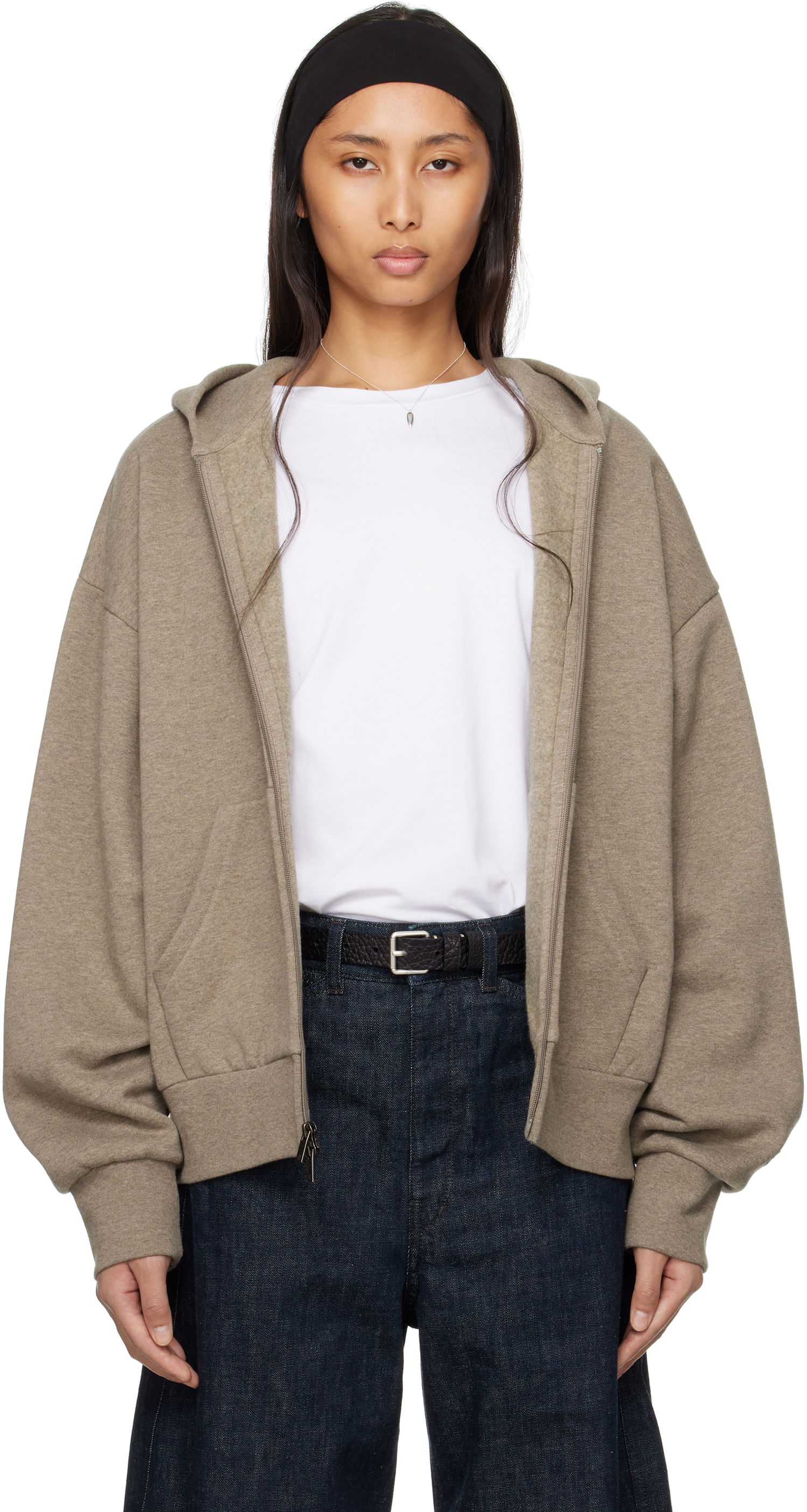 Mikina Fear of God Fear of God ESSENTIALS Classic Full Zip-Up Hoodie Šedá | 192AS254781F, 0